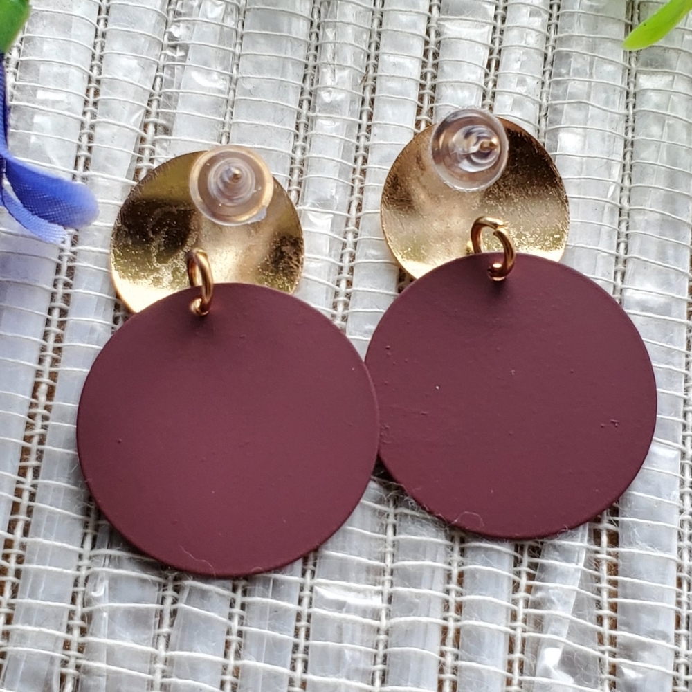 Fashion Bohemian Round Drop Metal Earrings, purple - Picture 7 of 13